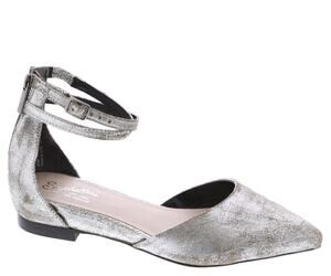 Seychelles Womens What a Girl Wants Flats US 8.5 M Silver Pewter Leather NIB